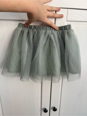 2T H&M sparkle sage tulle skirt